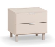 Comodino "Tacuarembo" 32 beige | 2 cassetti | LED touch | Soft-Close | 45 x 40 x 39 cm