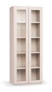 Vetrinetta Tacuarembo 34 beige | 2 ante in vetro | 5 scomparti | Soft-Close | LED | 75 x 40 x 185 cm