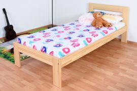 Letto singolo 90 x 200 cm | Pino massello naturale | Rete a doghe inclusa | Design moderno