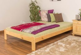 Letto alla francese "A10", pino massiccio, colore naturale, incl. rete a doghe - 140 x 200 cm