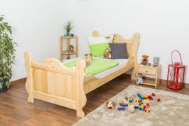 Letto singolo in pino massello naturale 91 | Rete a doghe inclusa | 90 x 200 cm | Design moderno