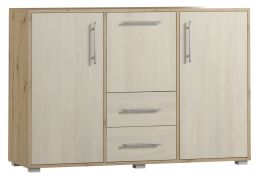 Cassettiera ampia "Curug" 07 | Rovere e faggio chiaro | 96 x 140 x 44 cm | Design moderno