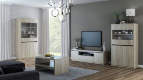 Soggiorno 4 pezzi rovere Sonoma | Set completo Popondetta | Design moderno senza maniglie
