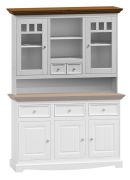 Modulo per madia Gyronde | Pino massiccio bianco/noce | 105 x 130 x 35 cm | Stile rustico elegante