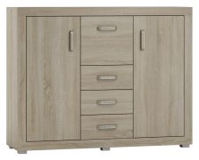 Cassettiera Lorengau 21 | Rovere Sonoma | 109 x 138 x 40 cm | Design moderno e robusto