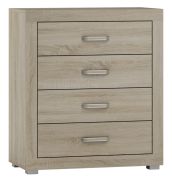 Cassettiera Lorengau 02 | Rovere Sonoma | 90 x 80 x 40 cm | 4 cassetti | Design moderno