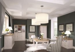 Soggiorno completo - Set F "Badile", 5 pezzi, bianco pino / marrone