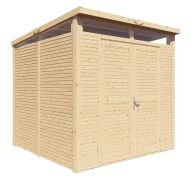 Capanno da giardino / capanno per attrezzi Büren 01 incl. pavimento, finitura naturale - capanno da giardino prefabbricato da 19 mm, superficie del pavimento: 5,29 m², tetto piano