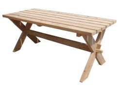 Tavolo da giardino rustico Lisianthus, in legno massiccio, larice naturale, 75 x 178 x 76 cm, tavolo in legno robusto, durevole, robusto