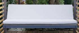 Cuscino per panca a dondolo Tagetes | Grigio chiaro | Schienale e seduta imbottiti | 185 x 79 cm | Spessore 50 mm