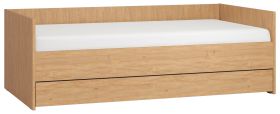 Letto singolo in rovere 90 x 200 cm | Ideale per ospiti e camerette | Design moderno e funzionale