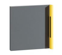 Porta da parete "Jakob" | Colore antracite e giallo | 37 x 37 x 6 cm | Organizzazione compatta