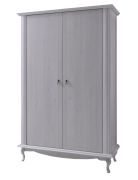 Armadio guardaroba battente Bignona 01 | Bianco pino | 196 x 125 x 57 cm | 2 ante, 4 ripiani, barra appendiabiti