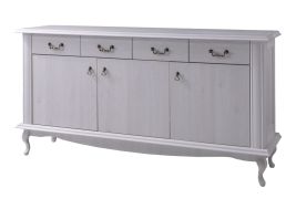 Cassettiera Bignona 06 | Bianco pino | 89 x 175 x 47 cm | 4 cassetti, 3 ante, design elegante