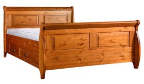 Letto matrimoniale king size Jabron 08 | Pino massello laccato | 180 x 200 cm | Stile country-provenzale