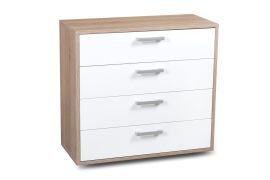 Cassettiera moderna Palpala 07 | rovere Sonoma e bianco | 75 x 80 x 35 cm | 4 cassetti capienti