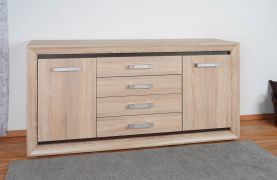 Cassettiera Kundiawa 11 | Rovere Sonoma chiaro/scuro | 84 x 160 x 40 cm | Design moderno e ampio spazio