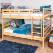 Letto a castello divisibile 160 x 190 cm | Faggio massiccio laccato naturale | Design moderno | Easy Premium Line K24/n