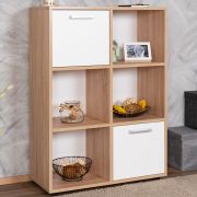Libreria Palpala 03 | Rovere Sonoma e Bianco | 110 x 80 x 35 cm | Design Moderno e Spazioso