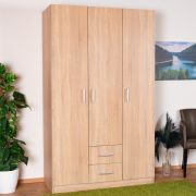 Armadio ad ante battenti / armadio Plata 09, colore: rovere Sonoma - 201 x 120 x 53 cm (A x L x P)