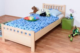 Letto singolo 109C | Faggio massiccio naturale | Rete a doghe inclusa | 200 x 100 cm