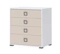 Cameretta - Cassettiera "Benjamin" 06, bianco / crema - 89 x 84 x 56 cm (h x l x p)