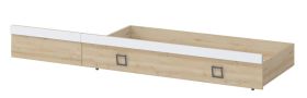 Cassettone sottoletto "Benjamin" | Faggio/Bianco | 27 x 74 x 138 cm | Organizzazione salvaspazio cameretta