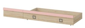 Cassettone sottoletto Benjamin | faggio e rosa | 27 x 74 x 138 cm | design moderno per cameretta