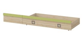 Contenitore sottoletto per bambini "Benjamin" | faggio e verde oliva | 27 x 74 x 138 cm | Design moderno e pratico