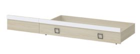 Cassettone sottiletto Benjamin | frassino e bianco | 27 x 74 x 138 cm | Design moderno per cameretta