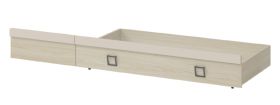 Cassettone sottoletto Benjamin | frassino e crema | 27 x 74 x 138 cm | pratico con rotelle | design moderno