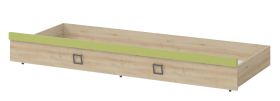 Letto estraibile per bambini 80 x 190 cm | Finitura faggio e verde oliva | Design moderno serie Benjamin