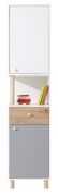 Armadietto cameretta Burdinne 05 | Bianco, rovere e grigio | 190 x 45 x 40 cm | Design moderno e funzionale