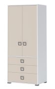 Armadio ad ante battenti "Benjamin" 13, bianco / crema - 198 x 84 x 56 cm (h x l x p)