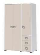 Armadio ad ante battenti "Benjamin" 14, bianco / crema - 198 x 126 x 56 cm (h x l x p)