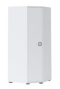 Armadio angolare Benjamin 15 per cameretta | Bianco | 198 x 86 x 86 cm | Design moderno e funzionale