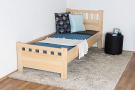 Letto singolo 109, faggio massello, naturale, incl. rete a doghe - 80 x 200 cm