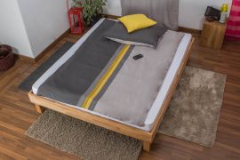 Letto matrimoniale "Wooden Nature" 04, faggio massello, oliato - 160 x 200 cm (l x l)