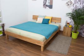 Letto futon matrimoniale in rovere massello oliato | Design moderno | 180 x 200 cm | Wooden Nature 01