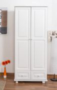 Armadio 012 in pino massiccio laccato bianco | Design moderno | 190 x 80 x 60 cm