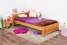 Letto singolo in pino massello color ontano 78 | Design moderno | Rete a doghe inclusa | 100 x 200 cm