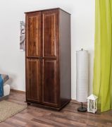 Armadio 007 in pino massiccio color noce | 190 x 80 x 60 cm | Design moderno e pratico