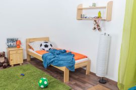 Letto singolo in pino massello naturale 74 | Rete a doghe inclusa | 80 x 200 cm | Design moderno
