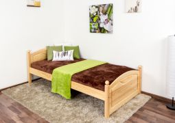 Letto singolo 82, pino massello, naturale, incl. rete a doghe - 100 x 200 cm
