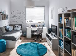 Set completo per camera dei ragazzi B "Bellaco", 6 pezzi, colore: bianco / grigio