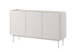 Cassettiera 6 scomparti con chiusura ammortizzata | Cashmere/Rovere | 83 x 144 x 37 cm | Design senza maniglie