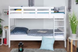 Letto a castello per adulti "Easy Premium Line" K17/n, legno massiccio di faggio bianco, superficie di appoggio: 90 x 190 cm (L x L), divisibile