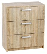 Cassettiera Tandil 02 | Rovere Sonoma | 70 x 60 x 31 cm | 3 cassetti | Design moderno