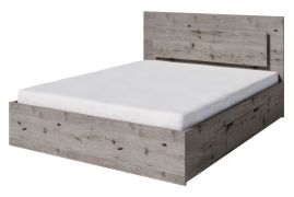 Letto matrimoniale Kamatero 03 | Rovere | 160 x 200 cm | 2 cassetti | Illuminazione LED