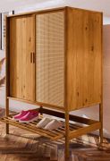 Armadio per ingresso Wellsford 42 | Rovere selvatico oliato | 150 x 108 x 46 cm | Design elegante